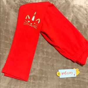 🔥Cat & Jack girls red leggings stretch pants